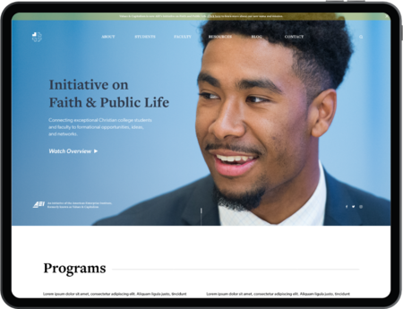 AEI Initiative on Faith & Public Life website design