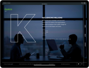 The KAIROS Company website shown on iPad